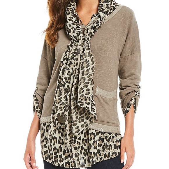 M Made in Italy 3 Piece Layered Leopard Print Top - Picture 5 of 7